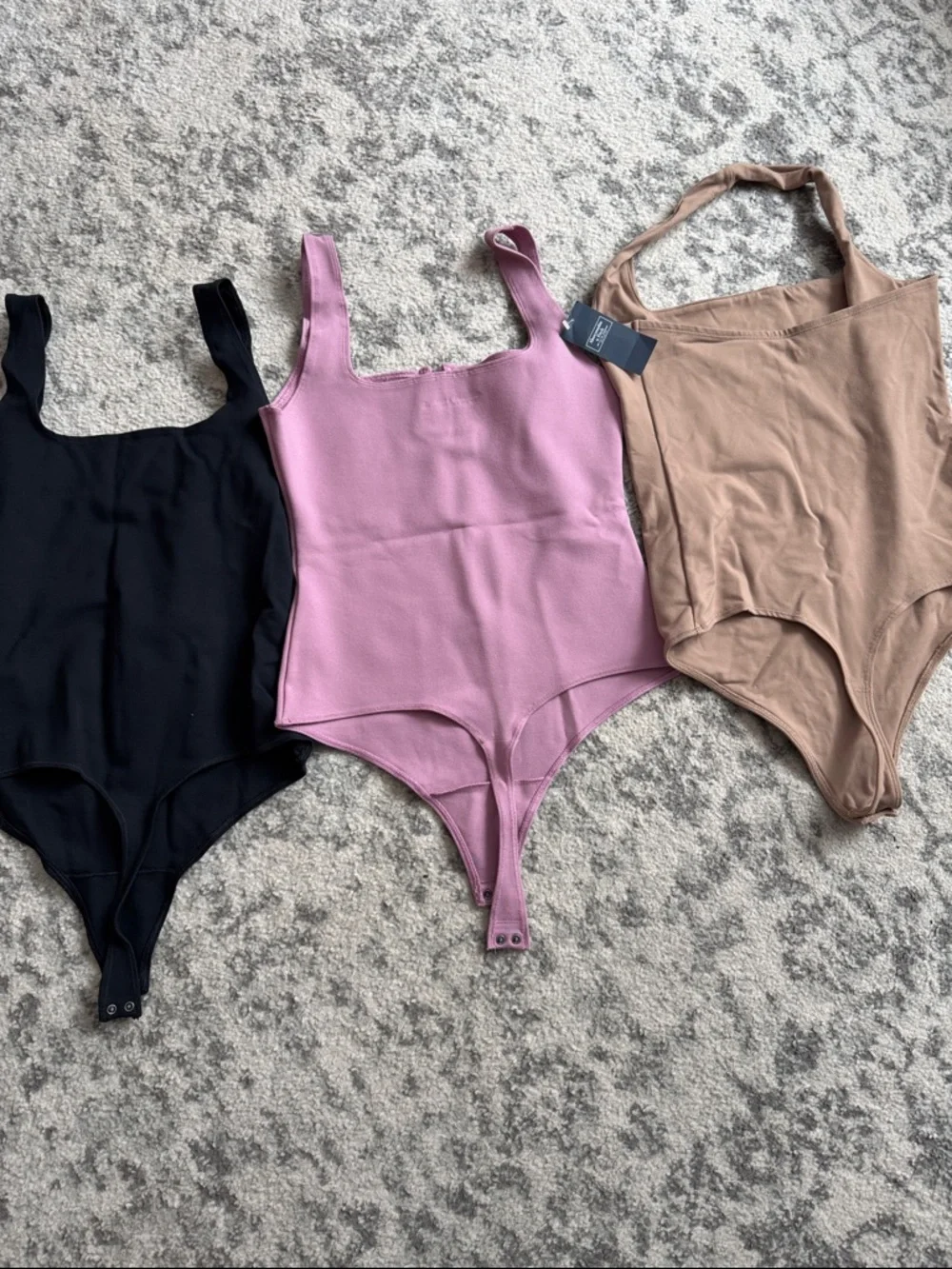 Bundle of Abercrombie Bodysuits in Black, Mauve and Beige - Picture 5 of 5